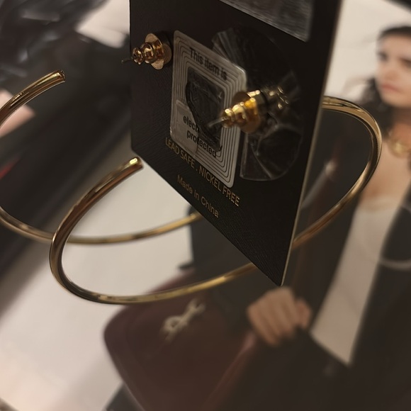 House of Harlow 1960 Brass Hoop Earrings - Picture 4 of 6